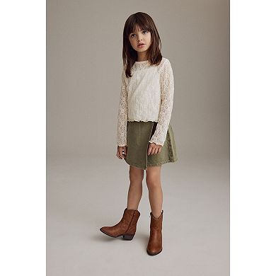 Girls 4-12 NEXT Cotton Lace Long Sleeve Top