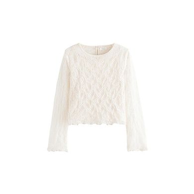 Girls 4-12 NEXT Cotton Lace Long Sleeve Top