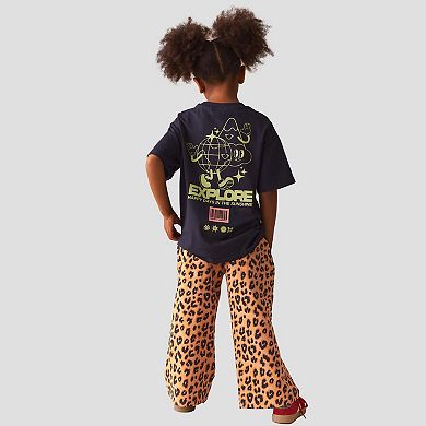 Girls 4-12 NEXT Oversized Graphic T-Shirt and Animal Print Wide Leg Jogger Set