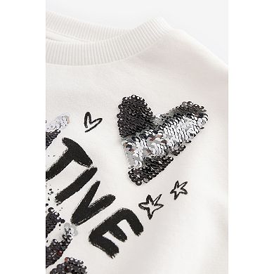 Girls 4-12 NEXT Creative Club Sequin Graffiti Cotton Sweatshirt