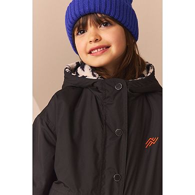 Boys 4-12 NEXT Black / White Reversible Tribal Printed Borg Fleece and Nylon Jacket