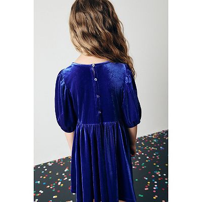 Girls 4-12 NEXT Cobalt Blue Velvet Party Dress