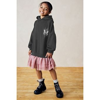Girls 4-12 NEXT 2-in-1 Pink Mesh Skirt and Hoodie Set