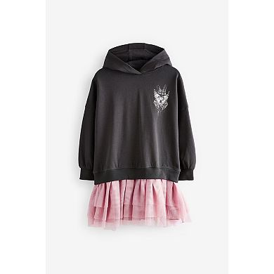 Girls 4-12 NEXT 2-in-1 Pink Mesh Skirt and Hoodie Set