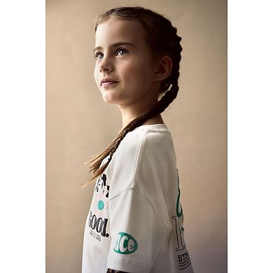 Girls 4-12 NEXT Double Layer Animal Long Sleeve 100% Cotton Graphic T-Shirt