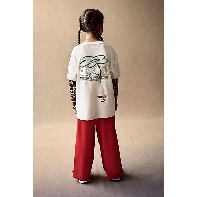 Girls 4-12 NEXT Double Layer Animal Long Sleeve 100% Cotton Graphic T-Shirt