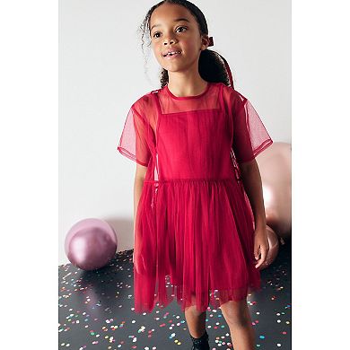 Girls 4-12 NEXT Relaxed Fit Mesh Dress
