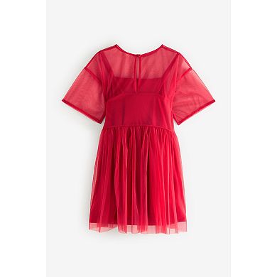 Girls 4-12 NEXT Relaxed Fit Mesh Dress