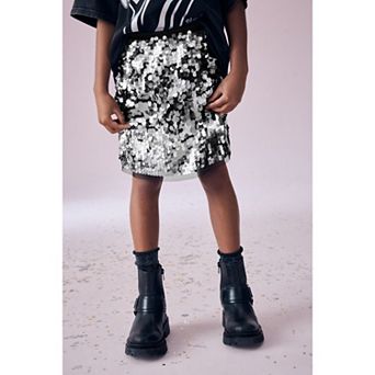 Girls 4-12 NEXT Monochrome Sequin Skirt