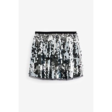 Girls 4-12 NEXT Monochrome Sequin Skirt