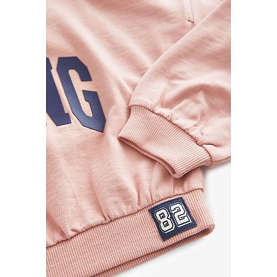 Girls 4-12 NEXT Pink Cropped 'Amazing' Graphic Cotton Long Sleeve Sweatshirt