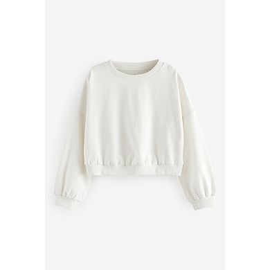 Girls 4-12 NEXT Boxy Long Sleeve 100% Cotton Sweatshirt 3 Pack