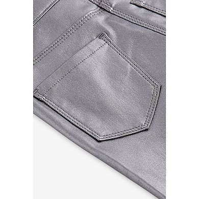 Girls 4-12 NEXT Pewter Grey Coated Jeggings