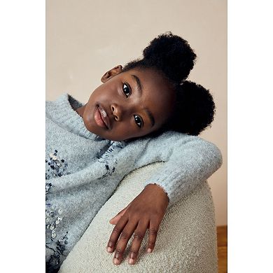 Girls 4-12 NEXT Grey Sequin Sweater Dress