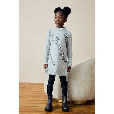 Girls 4-12 NEXT Grey Sequin Sweater Dress