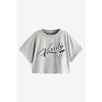 Girls 4-12 NEXT Boxy 100% Cotton T-Shirts 3 Pack