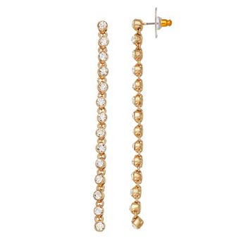 Nine West Pave Linear Post Earrings