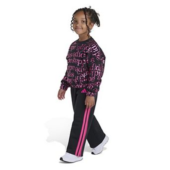 Girls 4-6x adidas Foil Printed Crewneck Sweatshirt & Pants Set