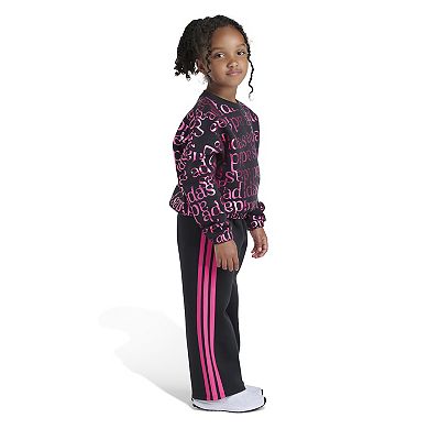 Girls 4-6x adidas Foil Printed Crewneck Sweatshirt & Pants Set