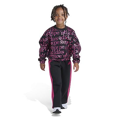 Girls 4-6x adidas Foil Printed Crewneck Sweatshirt & Pants Set