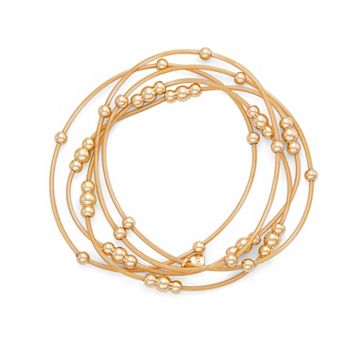 Nine West Gold Tone 5 Row Stretch Bracelet