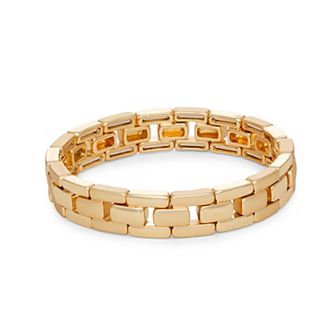 Nine West Gold Tone Metal Chain Stretch Bracelet