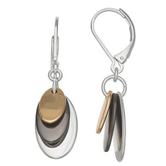Nine West Tri-Tone Shaky Drop Earrings