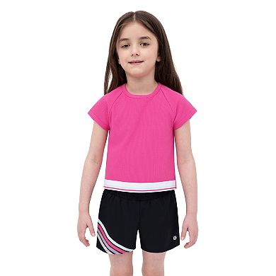 Girls 4-6x Layer 8 Ribbed Active Tee & Stretch Woven Shorts Set