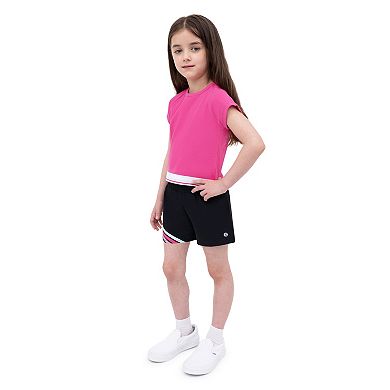 Girls 4-6x Layer 8 Ribbed Active Tee & Stretch Woven Shorts Set