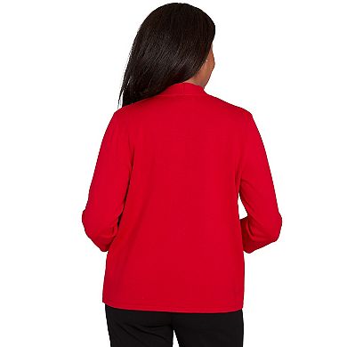 Petite Alfred Dunner Geometric Inner Two-in-One Sweater