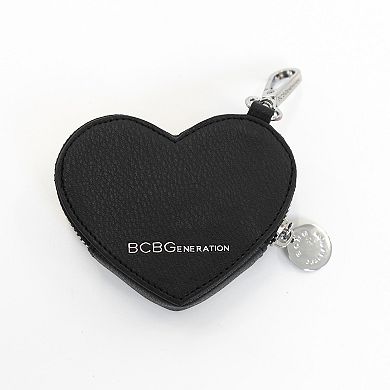 BCBGeneration Studded Heart Shaped Coin Purse Bag Charm
