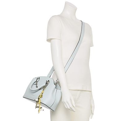 BCBGeneration Draped Chain Satchel with Floral Charm