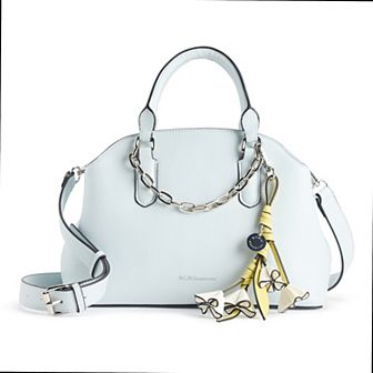 BCBGeneration Draped Chain Satchel with Floral Charm