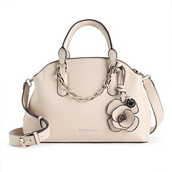 BCBGeneration Draped Chain Satchel with Floral Charm