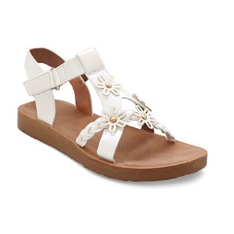 Yoki Kids' Braided Upper Flower Sandals