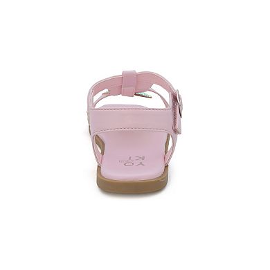 Yoki Girls' Rhinestone Butterfly Upper Sandals