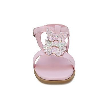 Yoki Girls' Rhinestone Butterfly Upper Sandals