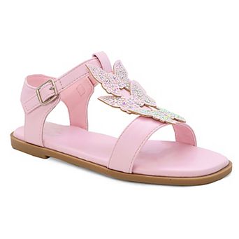 Yoki Girls' Rhinestone Butterfly Upper Sandals