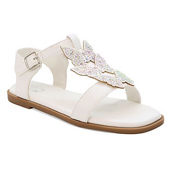 Yoki Girls' Rhinestone Butterfly Upper Sandals