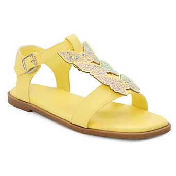 Yoki Girls' Rhinestone Butterfly Upper Sandals