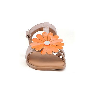 Yoki Pamela Flat Flower Strappy Girls' Upper Sandals
