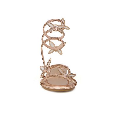 Yoki Polly Girls' Rhinestone Butterfly Gladiator Sandals