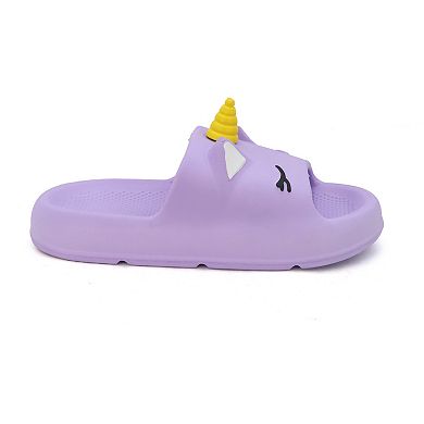 Yoki Unicorn-Y Girls' 3D EVA Slide Sandals
