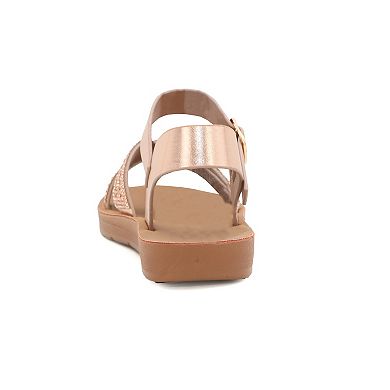 Yoki Brynn Rhinestone H-Band Girls' Ankle Strap Sandals
