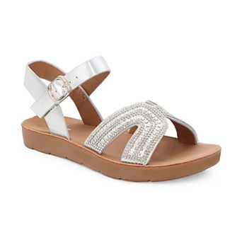 Yoki Brynn Rhinestone H-Band Girls' Ankle Strap Sandals