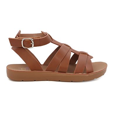 Yoki Brynn 22Y Little Kid Girls' Flat Strappy Gladiator Sandals