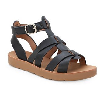 Yoki Brynn 22Y Little Kid Girls' Flat Strappy Gladiator Sandals