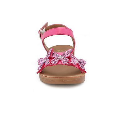 Yoki Brynn Butterfly Rhinestone Girls' Upper Sandals