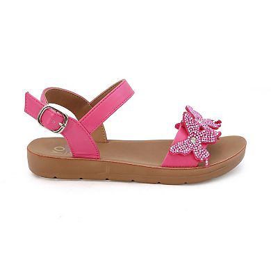 Yoki Brynn Butterfly Rhinestone Girls' Upper Sandals