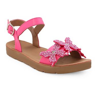 Yoki Brynn Butterfly Rhinestone Girls' Upper Sandals